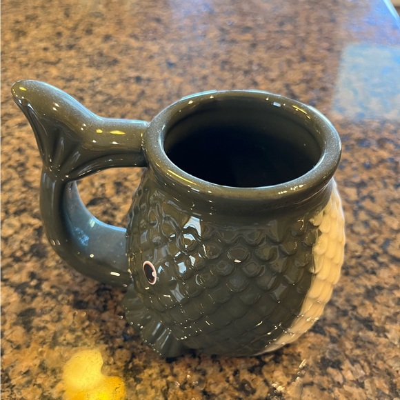 Fish mug olive green & cream microwave safe NWT fathers day fishing - Picture 7 of 9